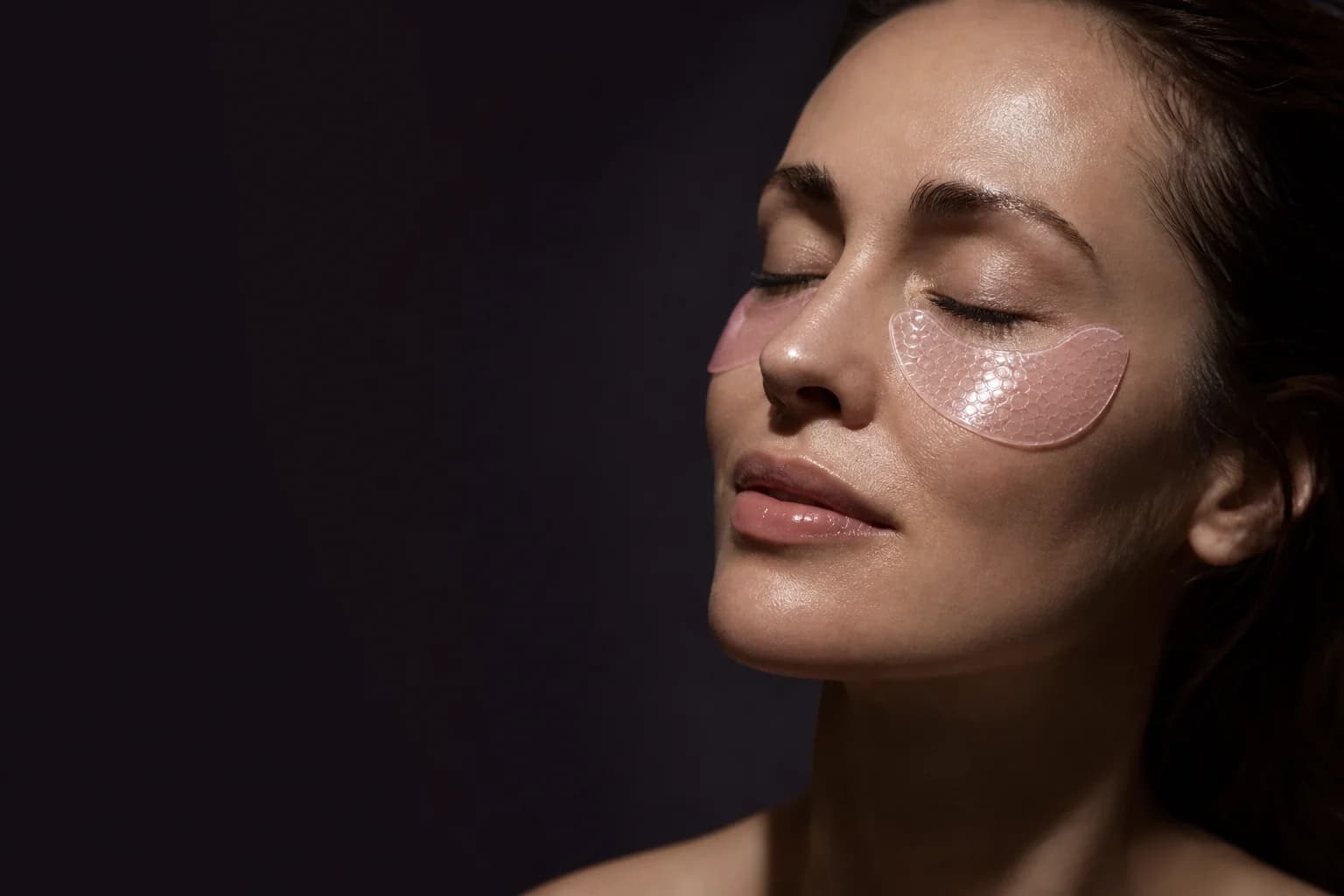 Frau mit SENLYA Hydrogel-Augenpads